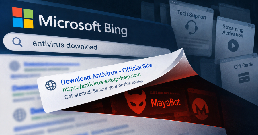 BengalSEO Poisons Bing Search Results to Deliver MayaBot and Tech Support Scams