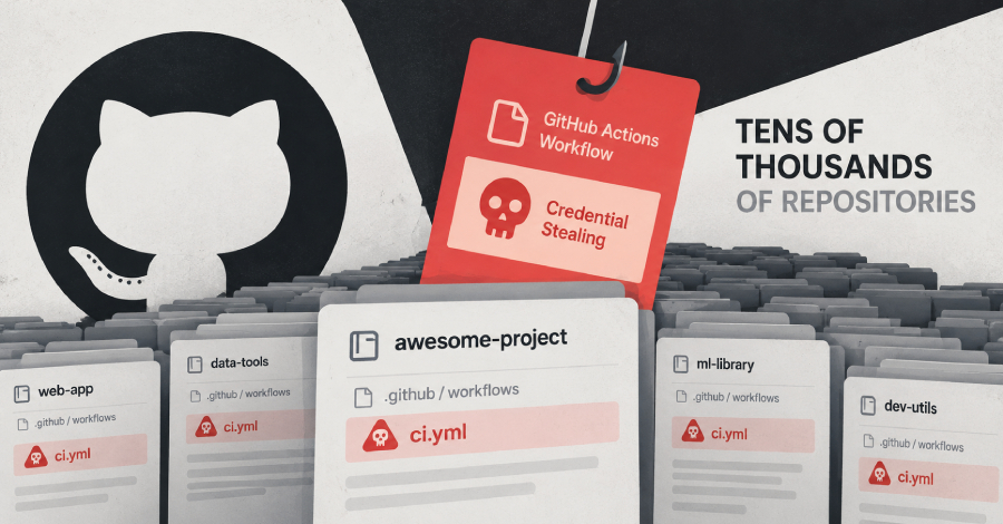 Credential-Stealing GitHub Actions Workflows Planted in Tens of Thousands of Repositories