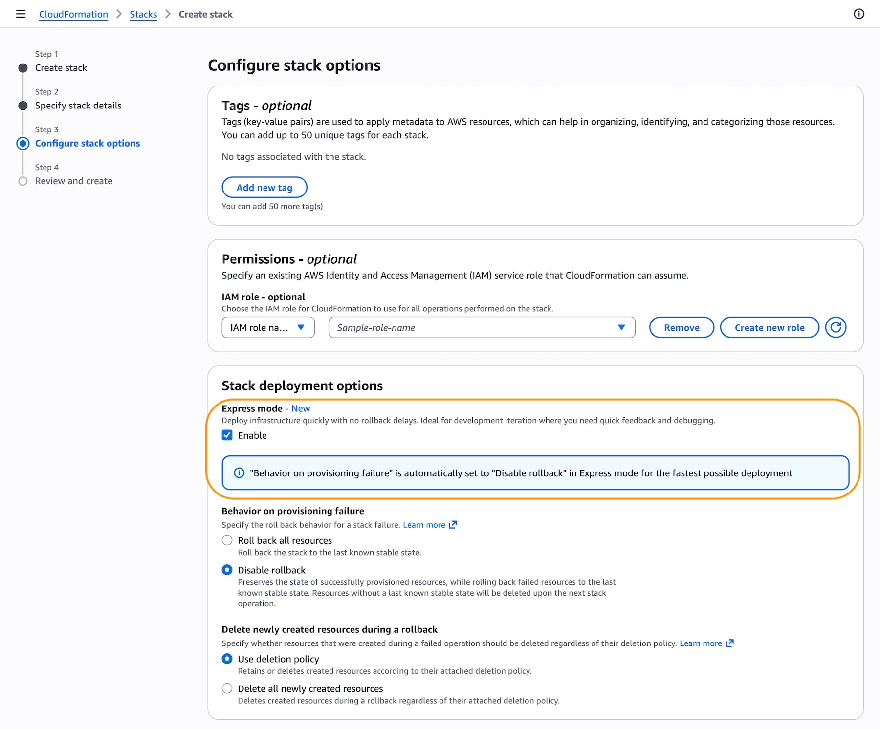 Accelerate your infrastructure deployments by up to 4x with AWS CloudFormation Express mode